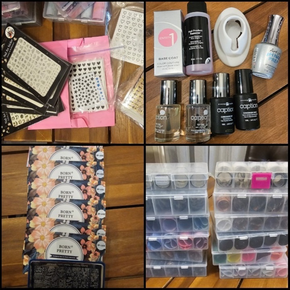 Assortment Nail Supplies Tammy Taylor Born Pretty Tips Foils Stamping Plates